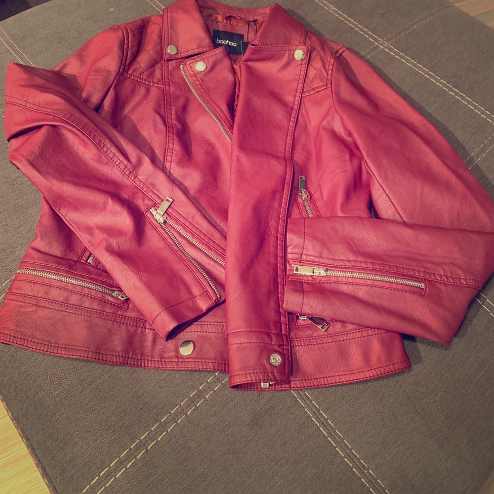 Never been worn Burgundy leather jacket
